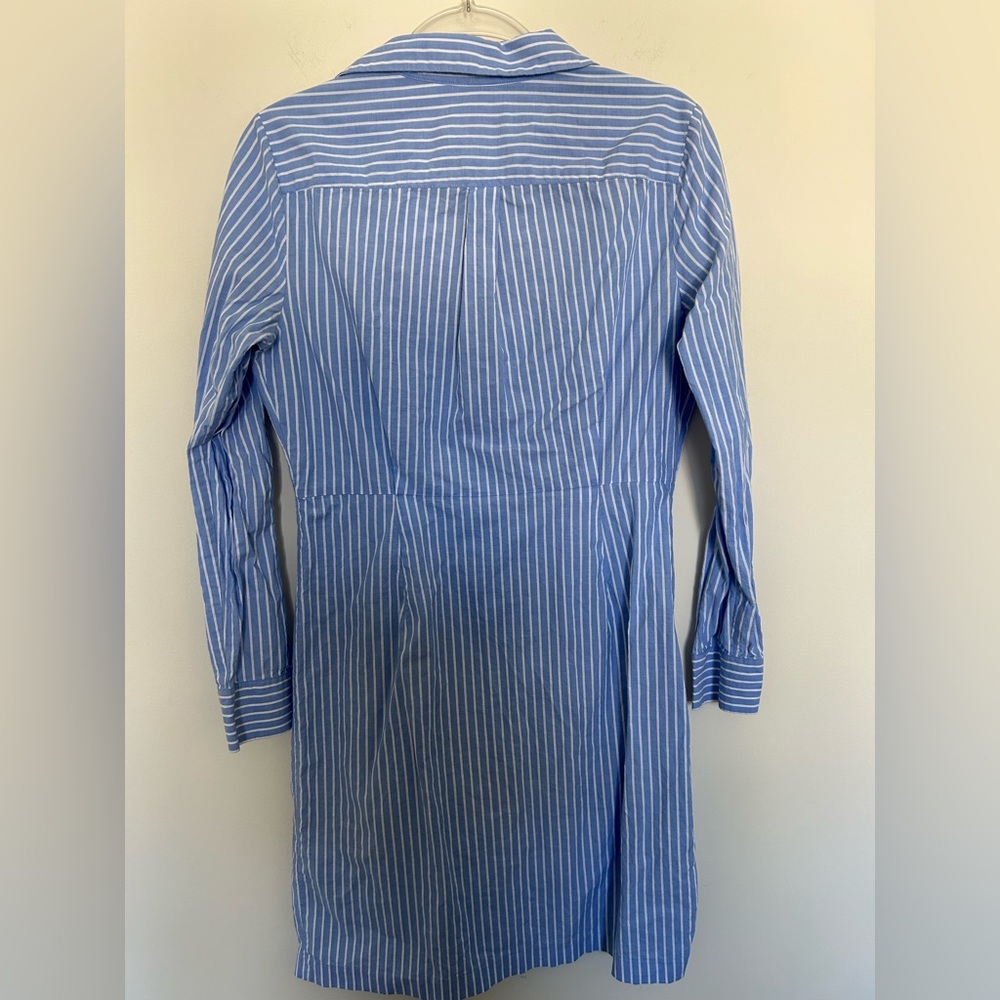 Calvin Klein Cotton Striped‎ Shirtdress with Front Tie Long Sleeve Size 8 - Picture 5 of 5